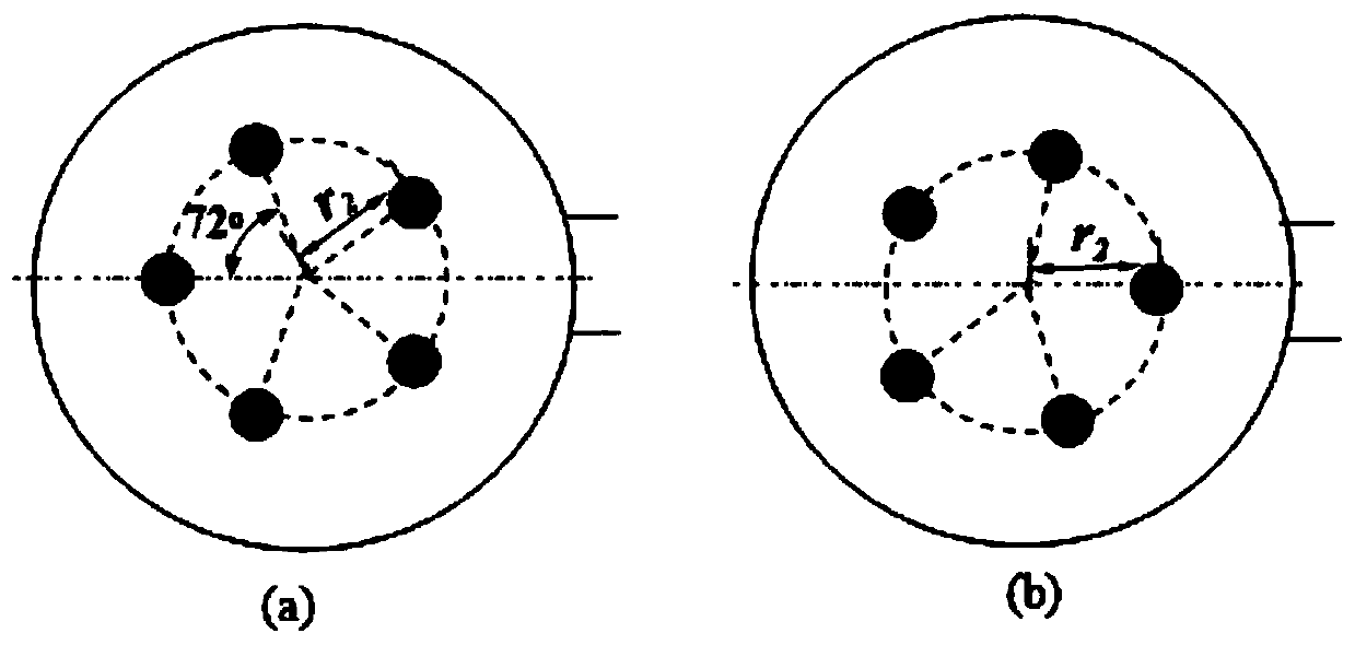 Multi-source ultrasonic distribution control method for controlling segregation of compositions of 2219 aluminum alloy round ingot with one-meter-level diameter