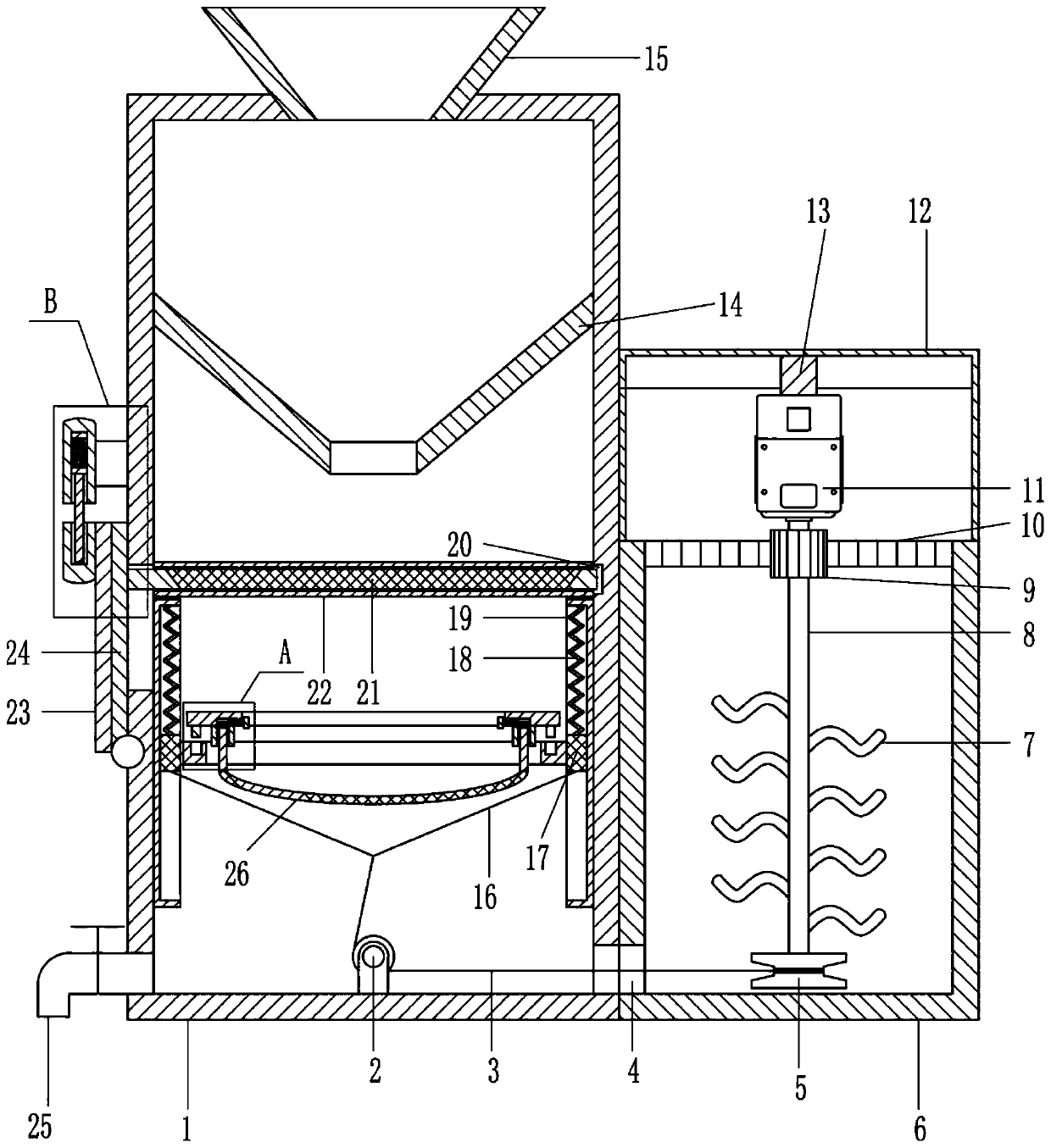 A filter mixer for electroplating solution manufacturing process