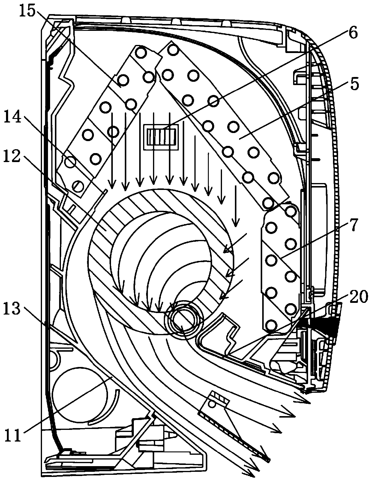 Air conditioner indoor unit air duct structure and air conditioner