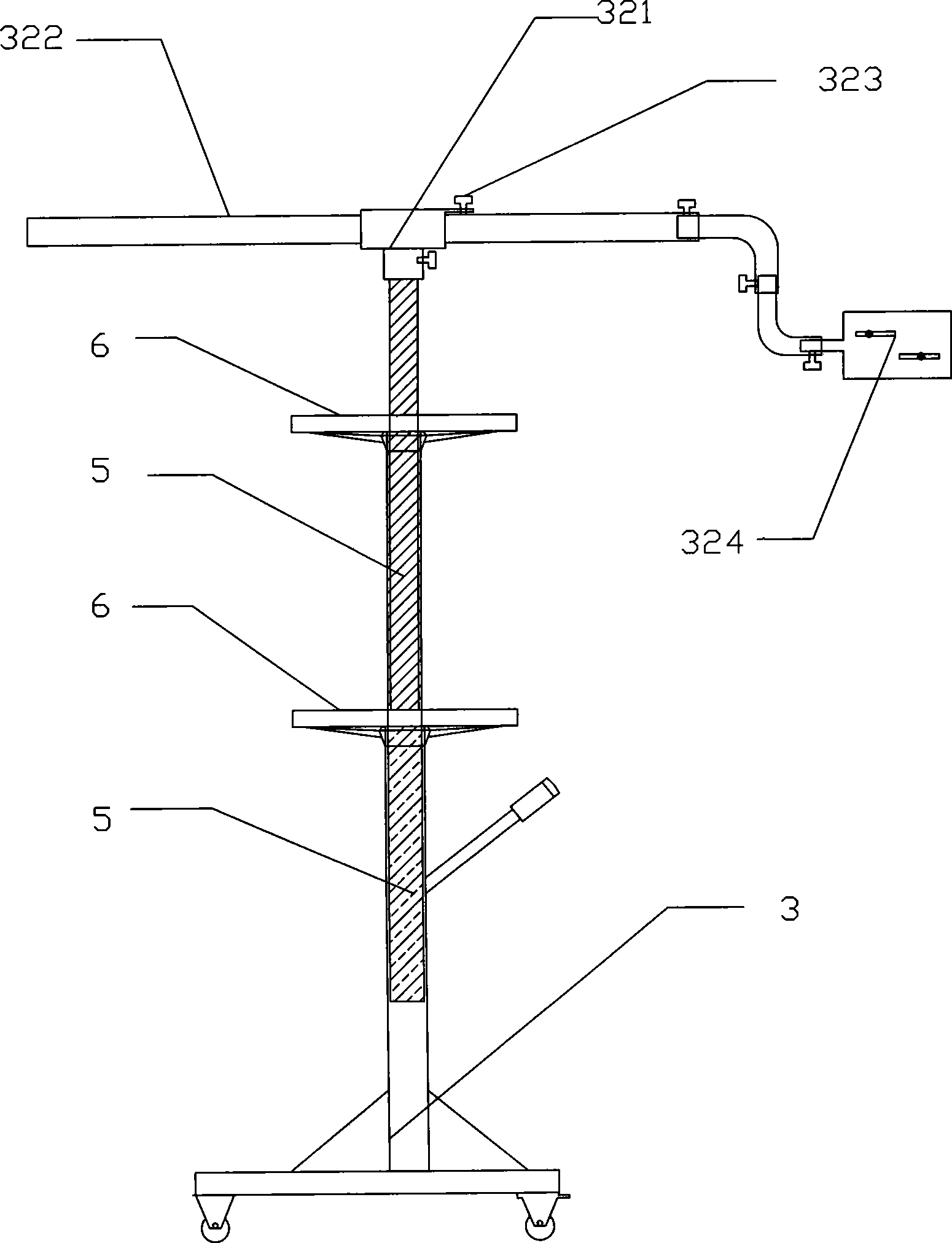 Lifting cart for three-dimensional particle image velocimeter