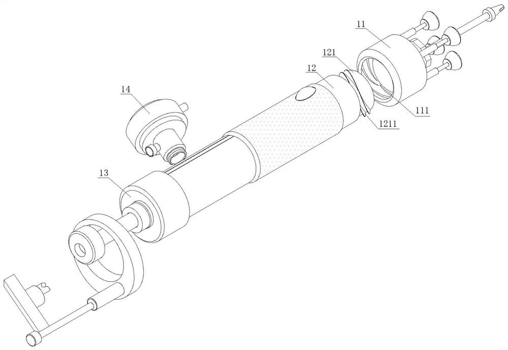 Contrast agent injection device for cardiovascular angiography examination in cardiovascular medicine department and implementation method thereof