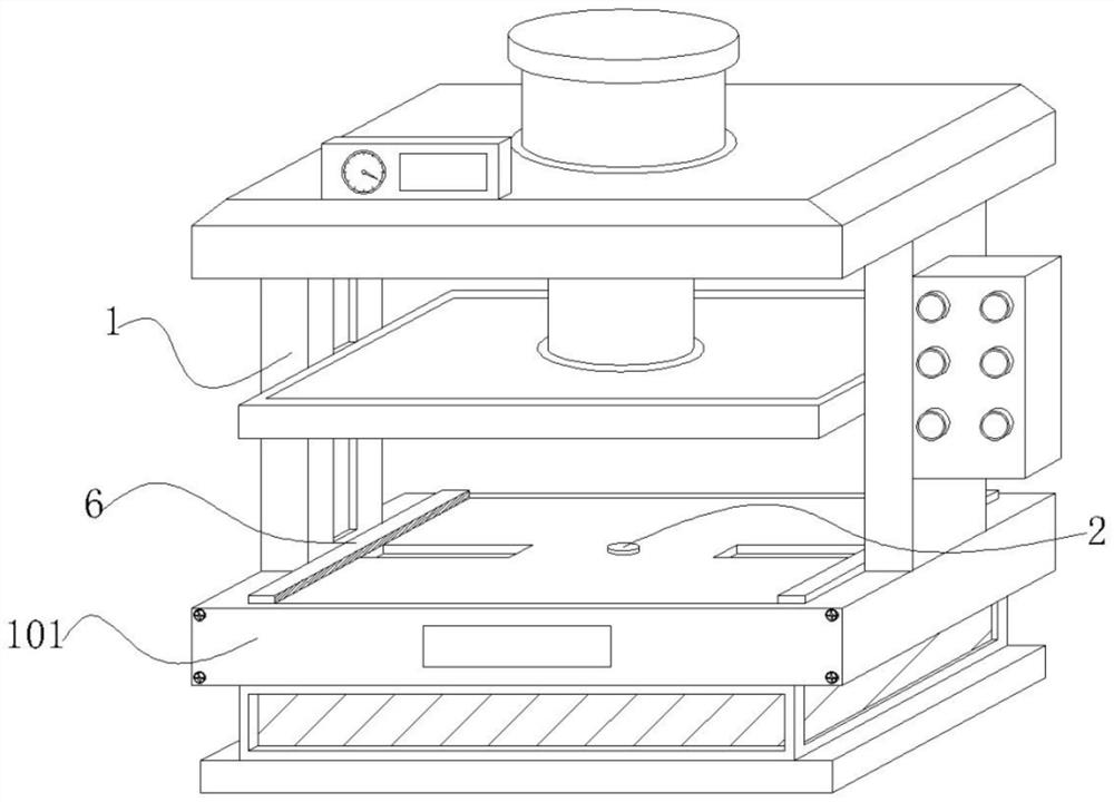 Stamping device suitable for machining of different sizes and used for automobile parts