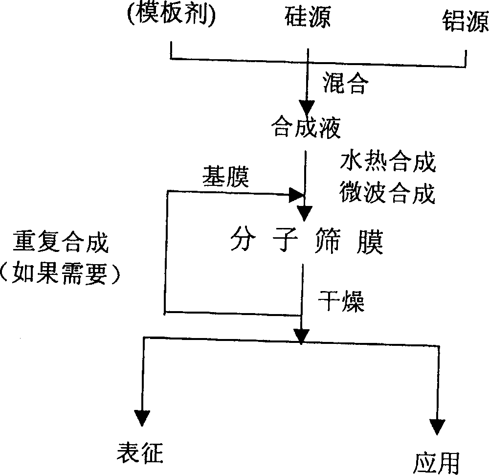 Method for synthesizing molecular sieve film using vacuum crystal method