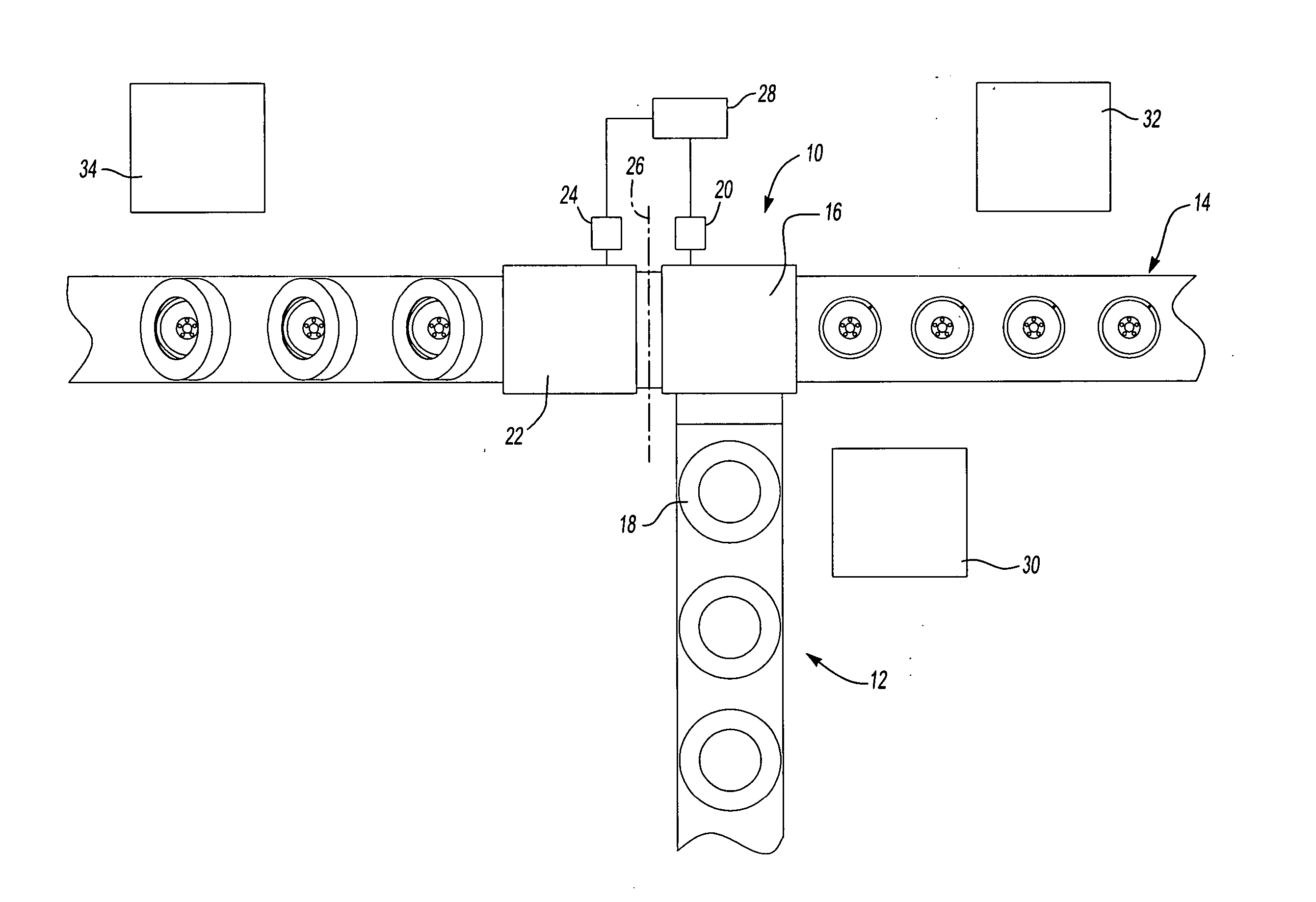 Vertical transfer device for tire assembly line