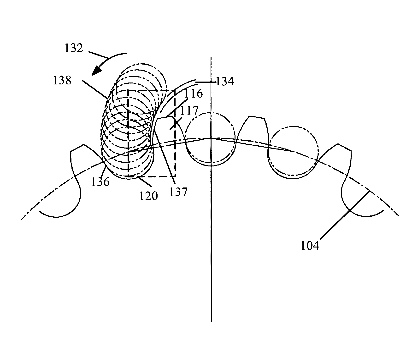 Sprocket tooth profile for a roller or bush chain