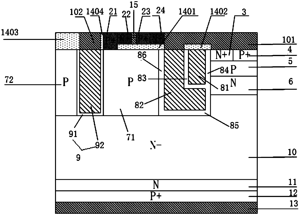 Trench gate charge storage type insulated gate bipolar transistor and manufacturing method therefor