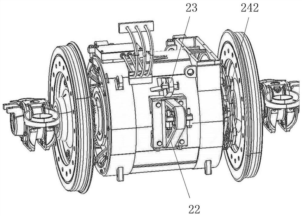 Permanent-magnet direct-drive locomotive and drive suspension damping device thereof