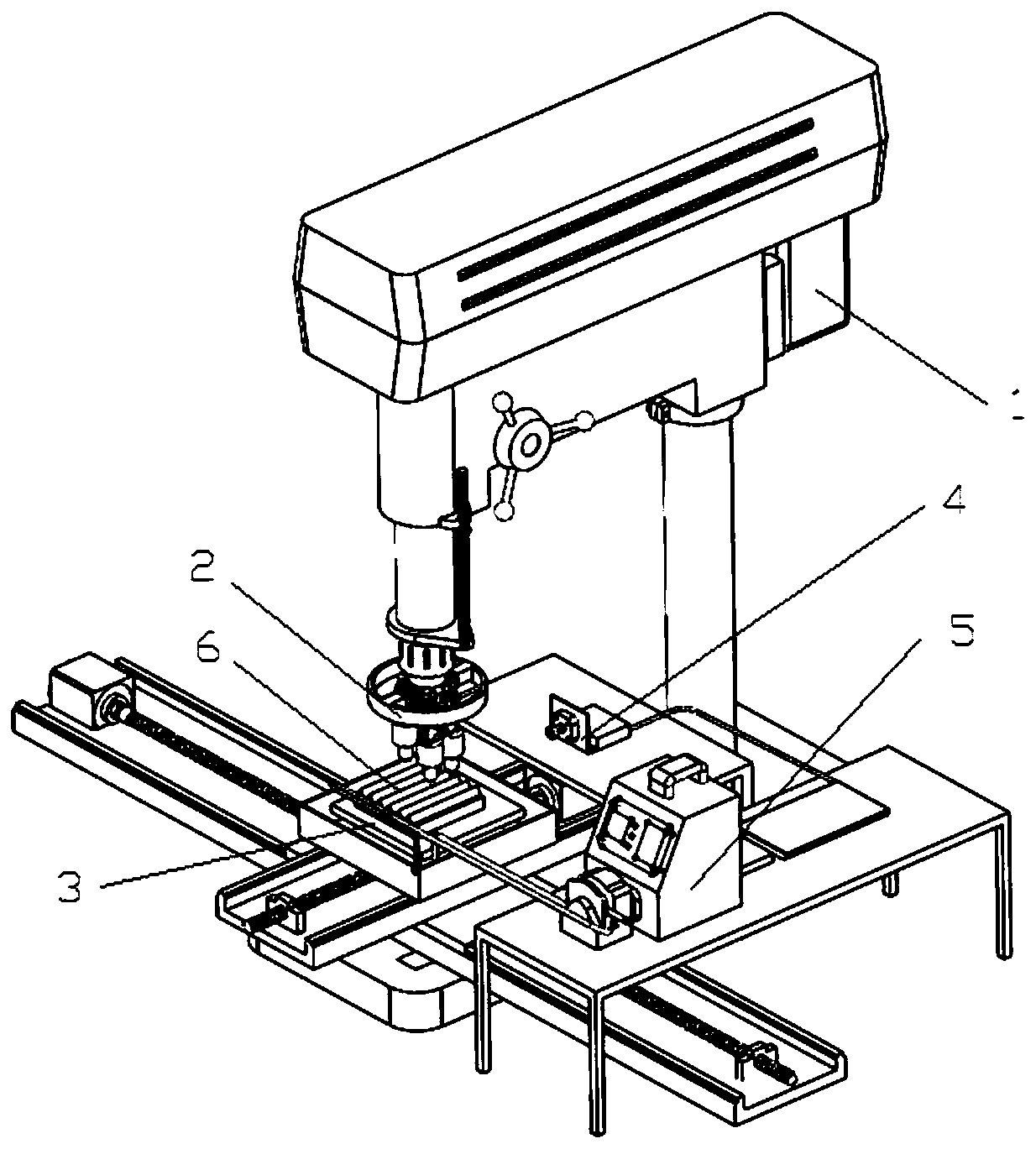 Self-identification multi-angle magnetic pole head chemical magnetic particle grinding machining device