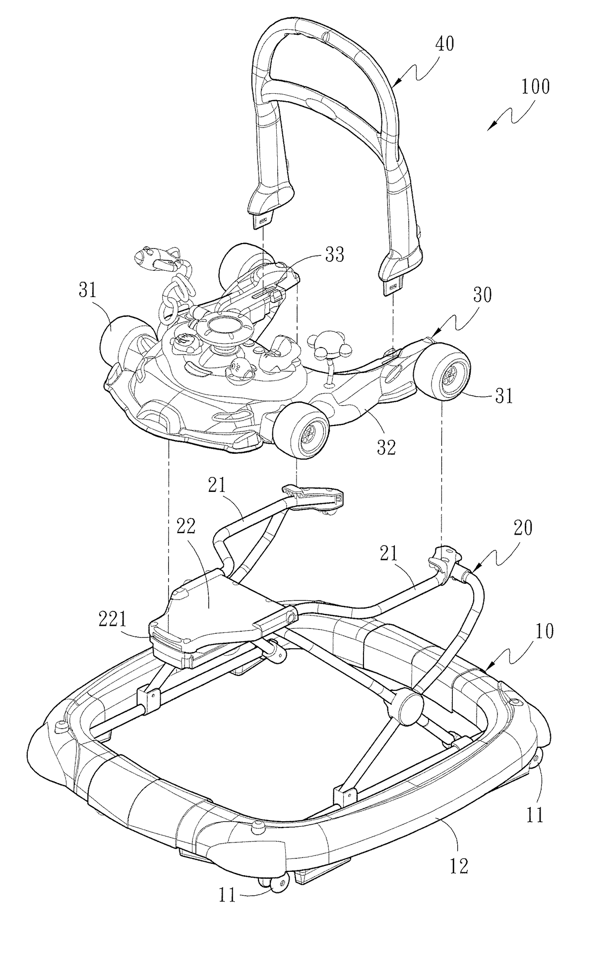 Walk assisting apparatus integrating walker and walk assistant