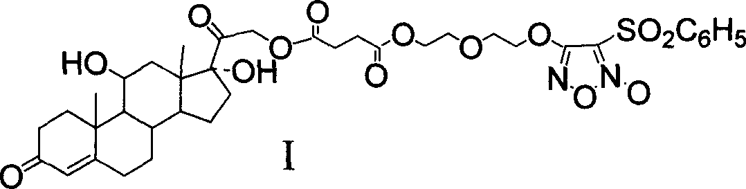 NO donor-type hydrocortisone derivative, its preparing method and antiphlogistic use