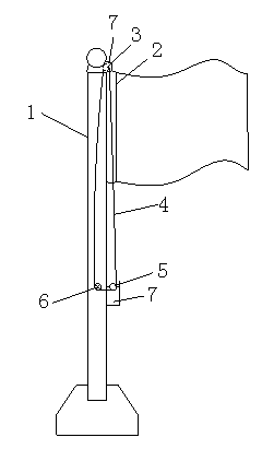 Manual-imitating flag raising flagpole