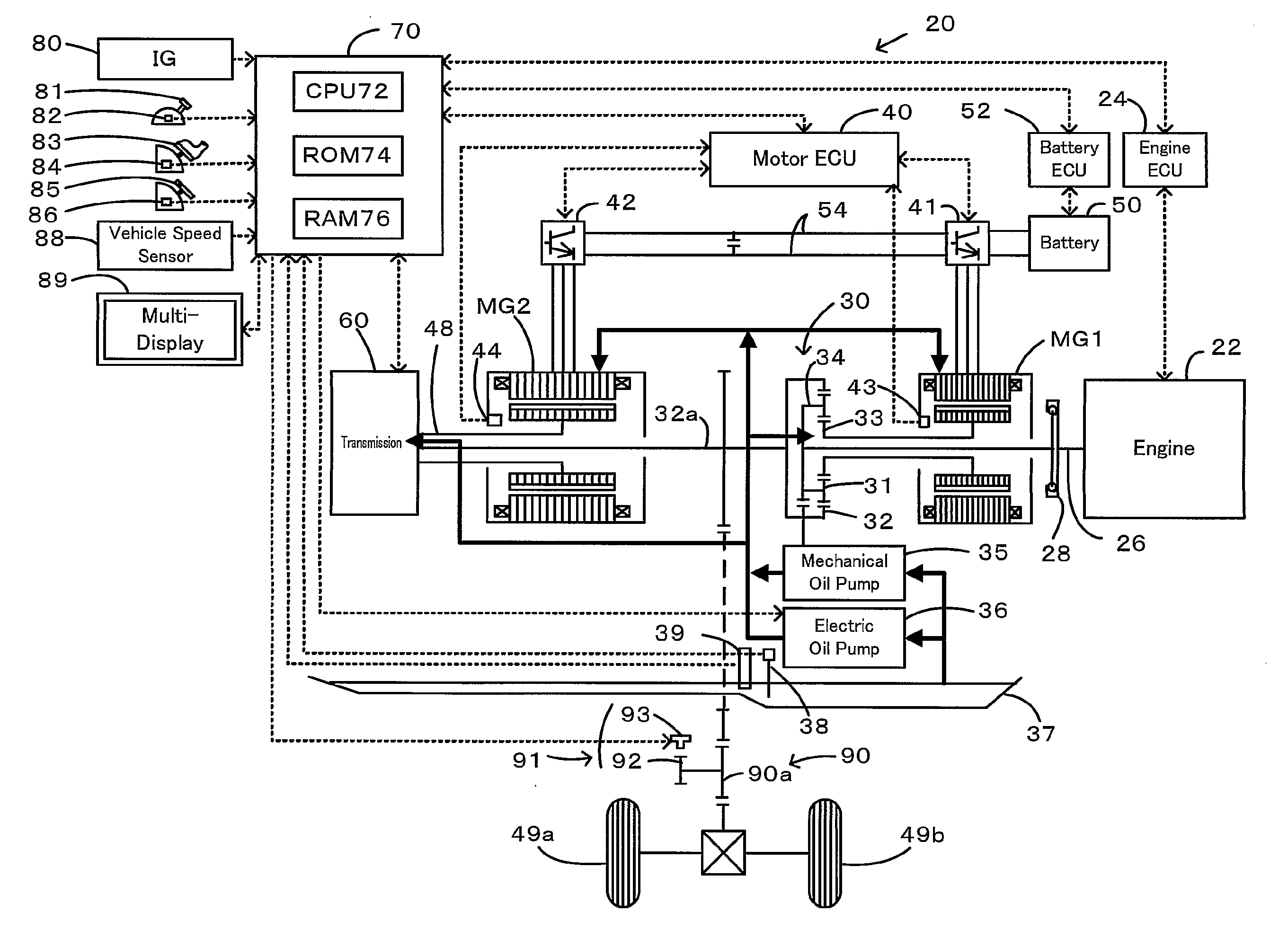 Driving Device, Motor Vehicle Equipped With Driving Device, and Control Methods of Driving Device and Motor Vehicle