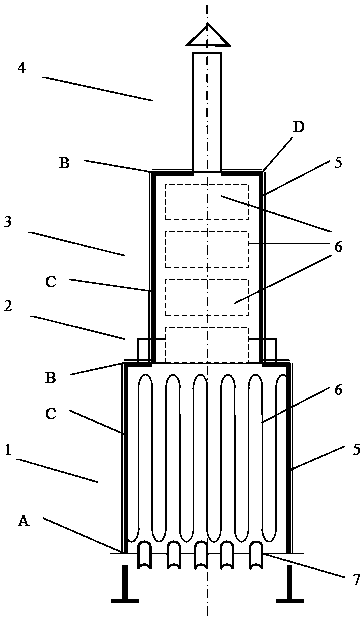 A heating furnace with modular lining