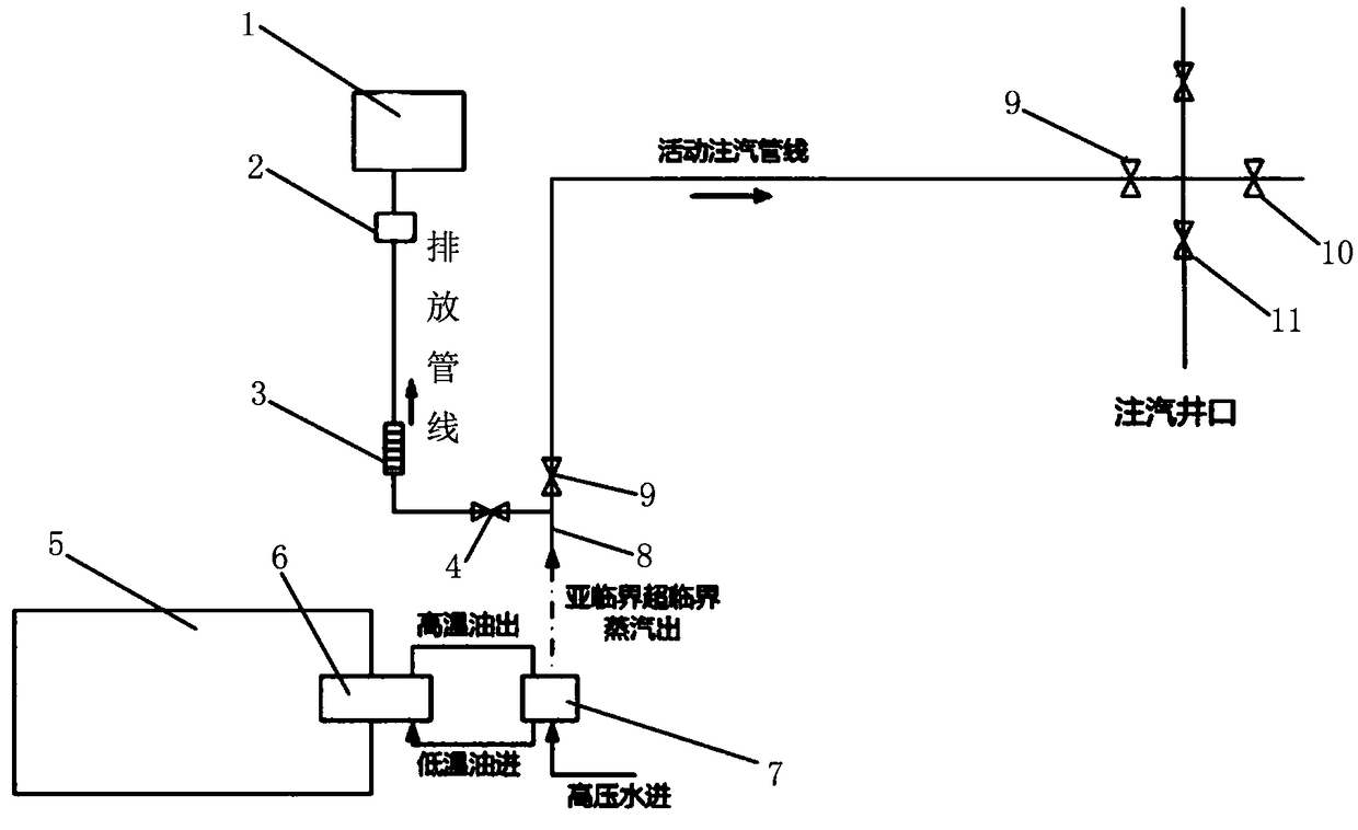 A solid heat storage electric boiler two-stage heat exchange oil field steam injection boiler heating system