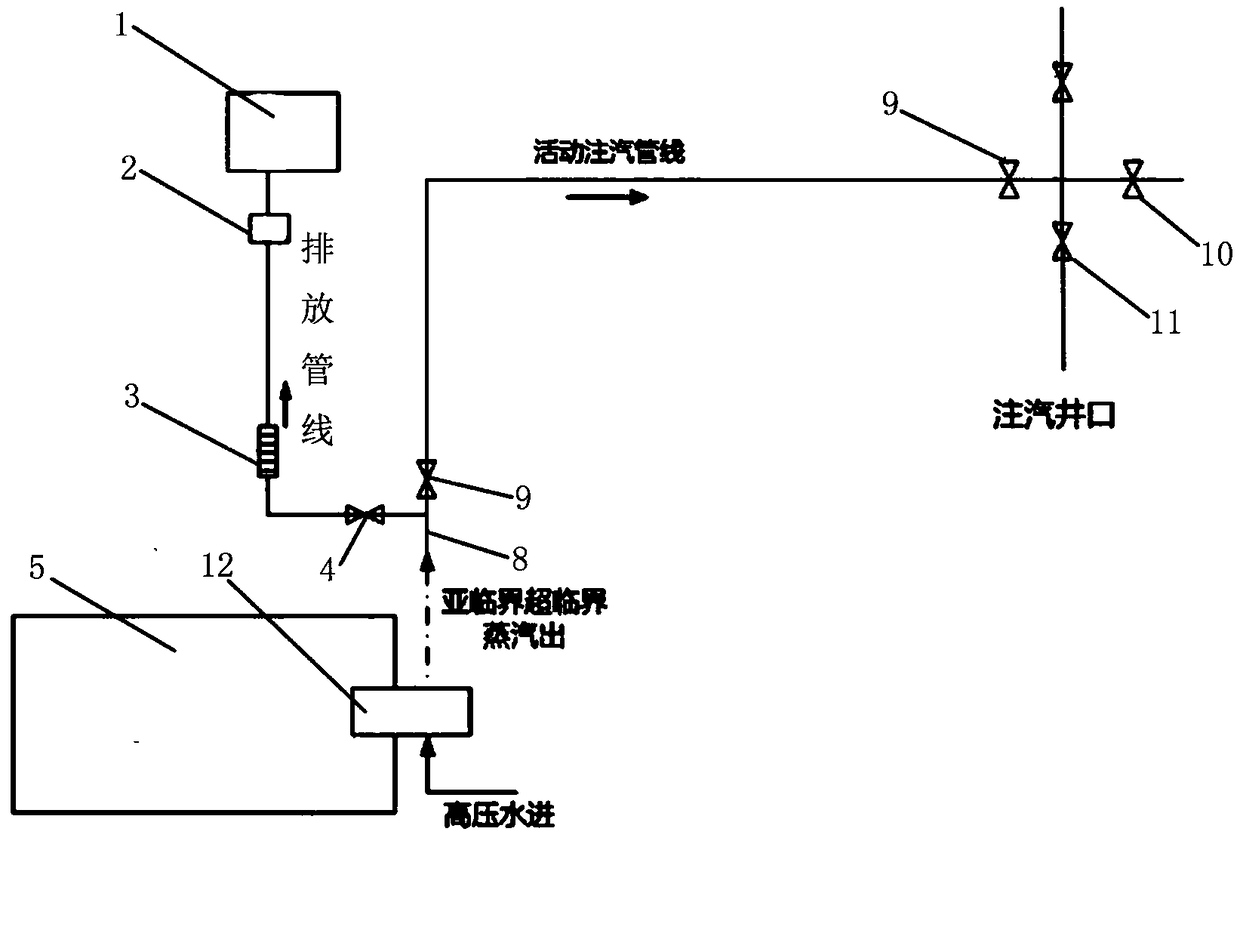 A solid heat storage electric boiler two-stage heat exchange oil field steam injection boiler heating system