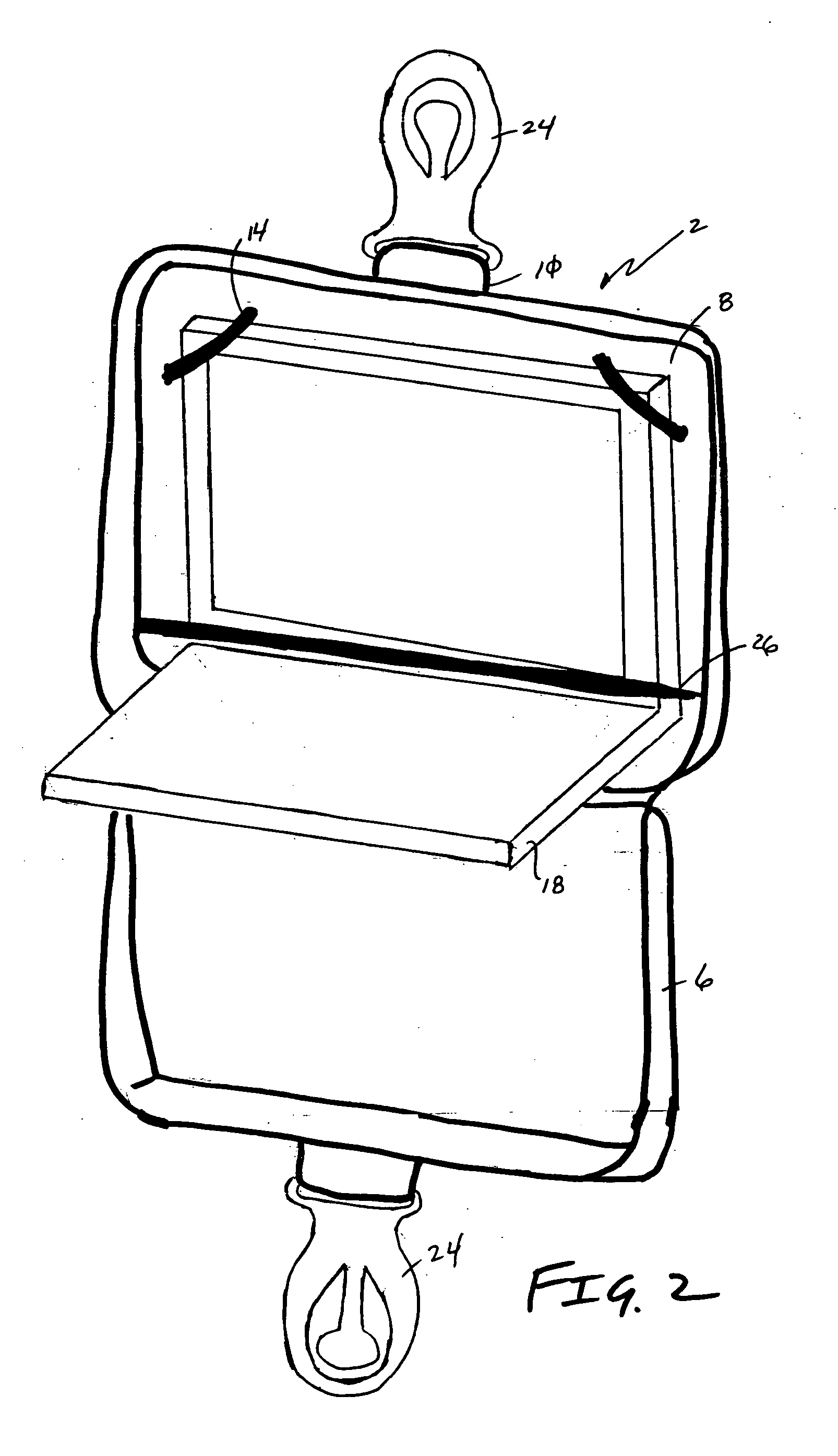 Entertainment device storage case adapted for interconnection to a vehicle seat