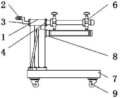 Packaging film and packing tape roll-up support rack