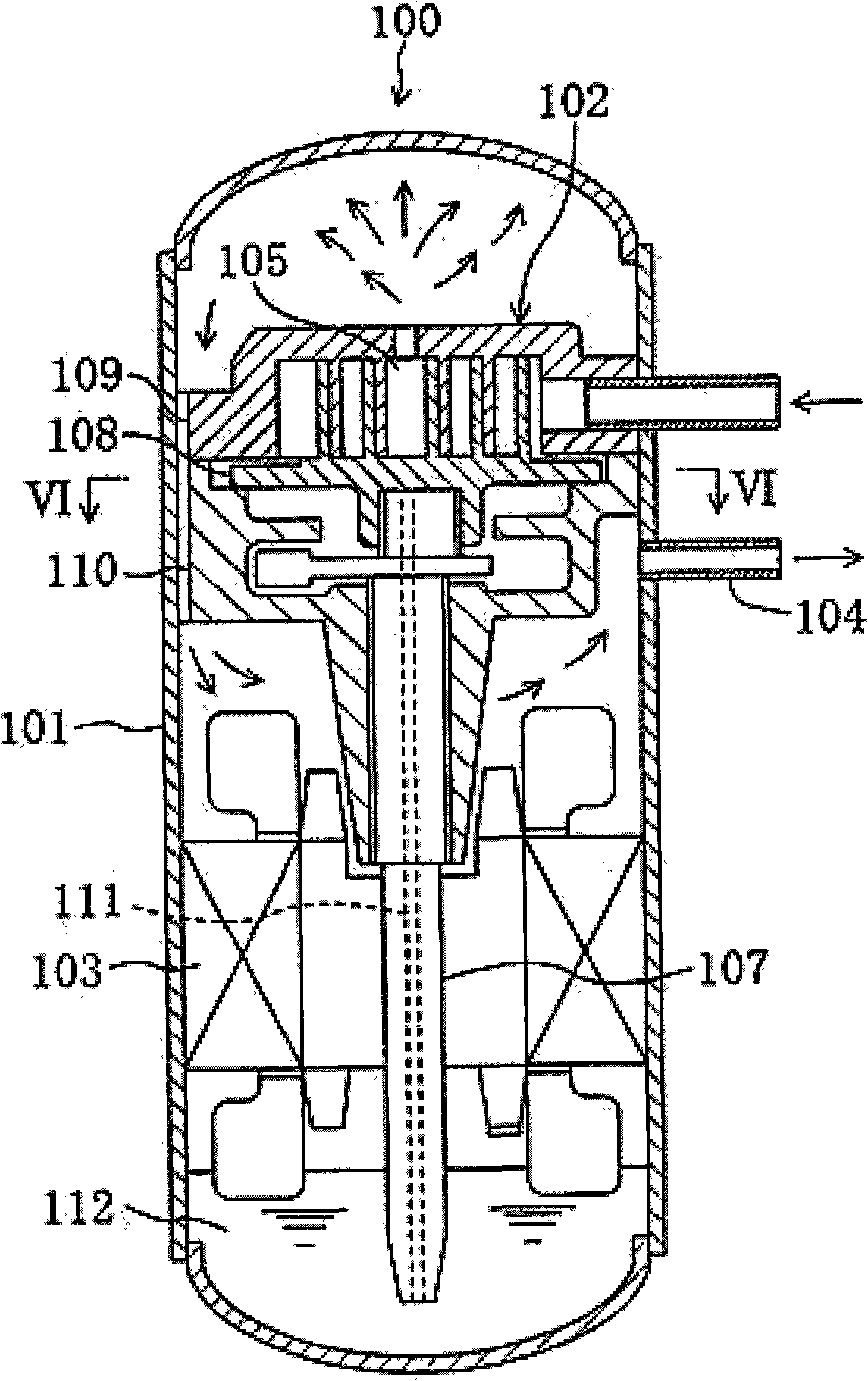 Scroll-type compressor as well as floating mode for moving eddy disk and oil path control mode