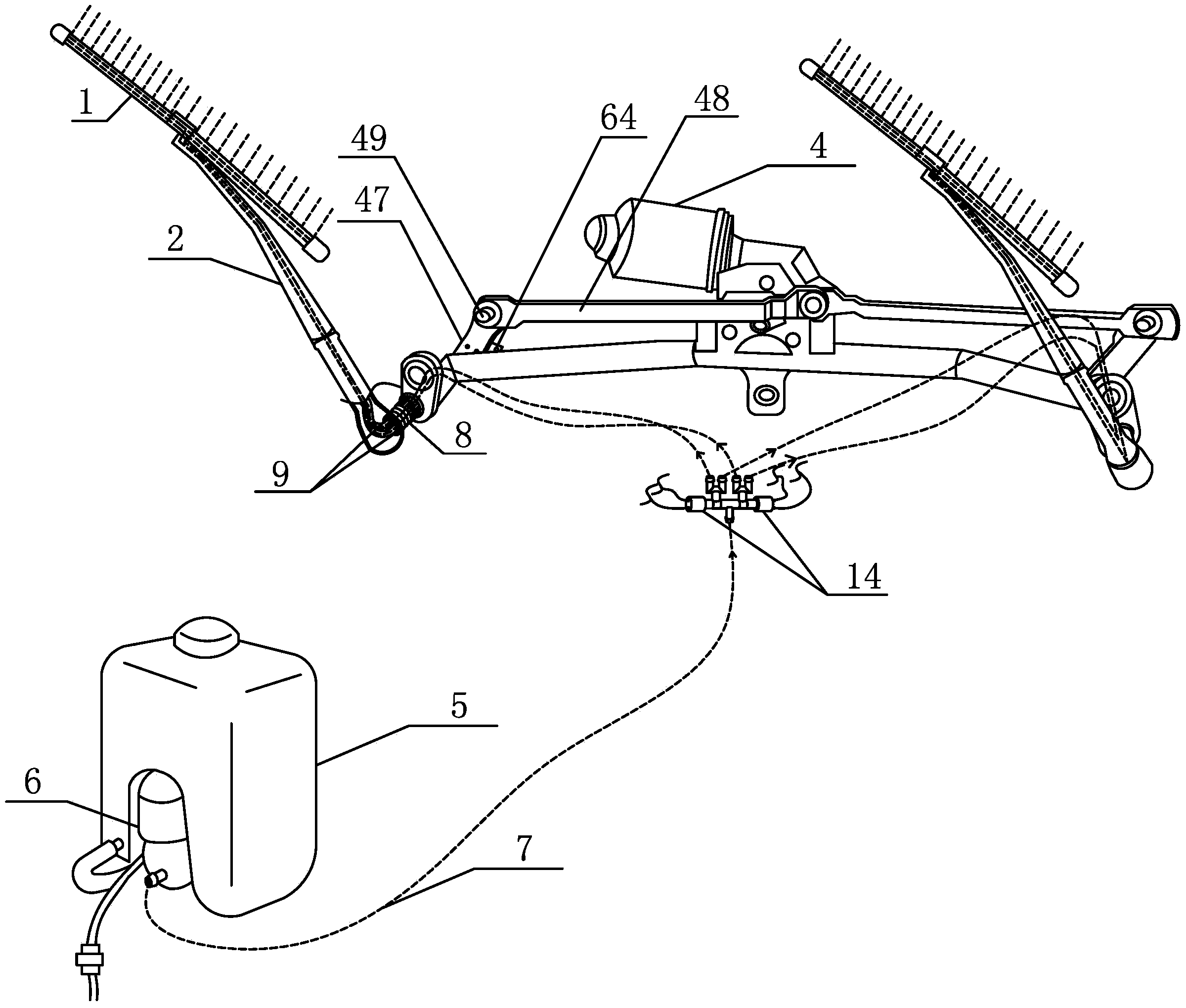 Single-blade electromagnetic reversing synchronous scrubbing windshield wiper