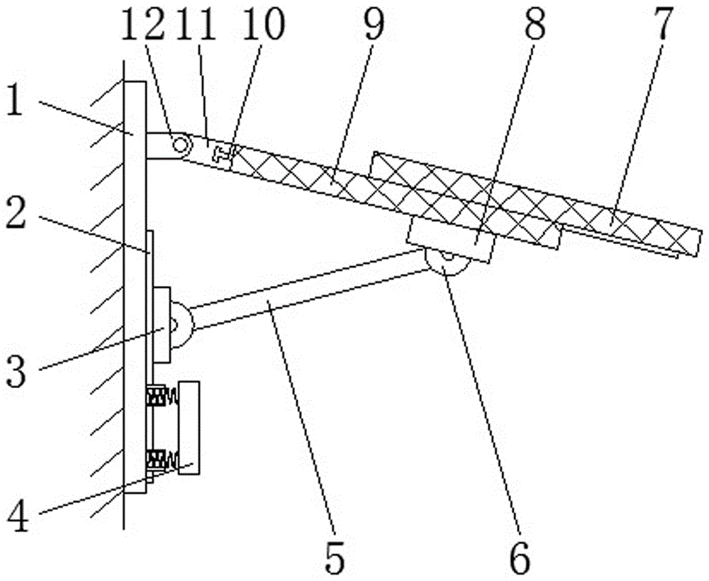 Adjustable wall-mounted solar heat collecting panel