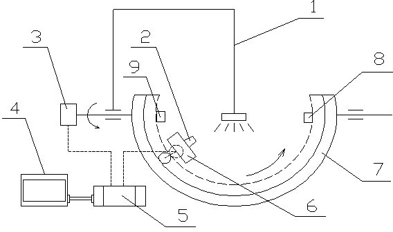 Device for detecting luminous flux of two-axis motion type lamp