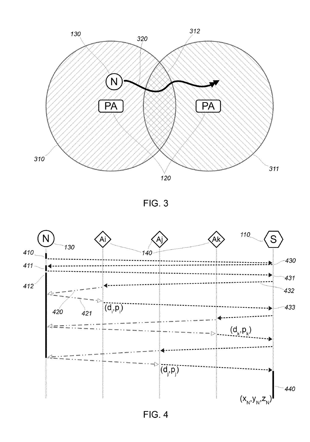 Wireless computer network and method for locating a node in said network