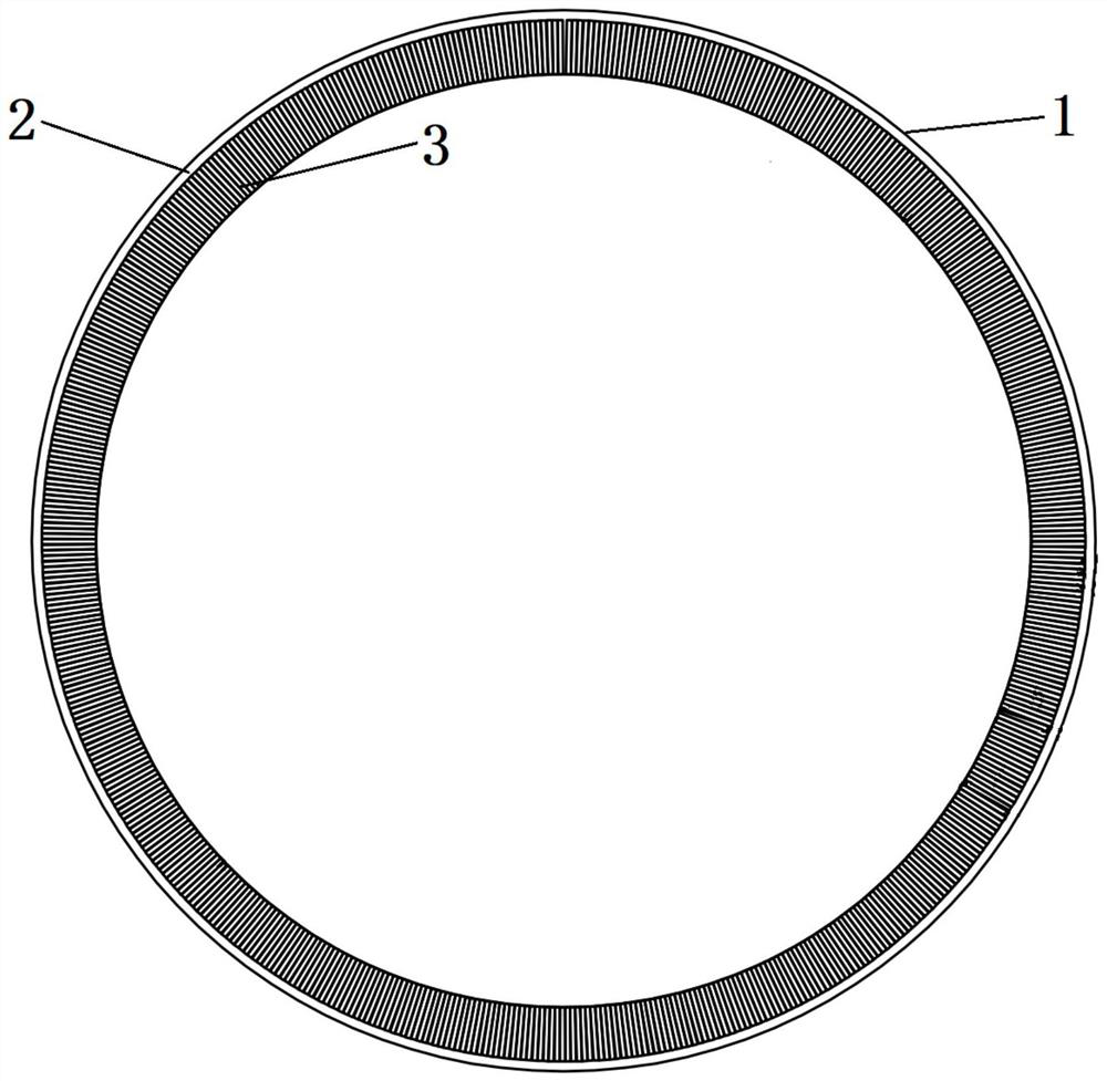 Reinforcing structure of concrete ring piece splicing seam of fan power generation tower and construction method of reinforcing structure