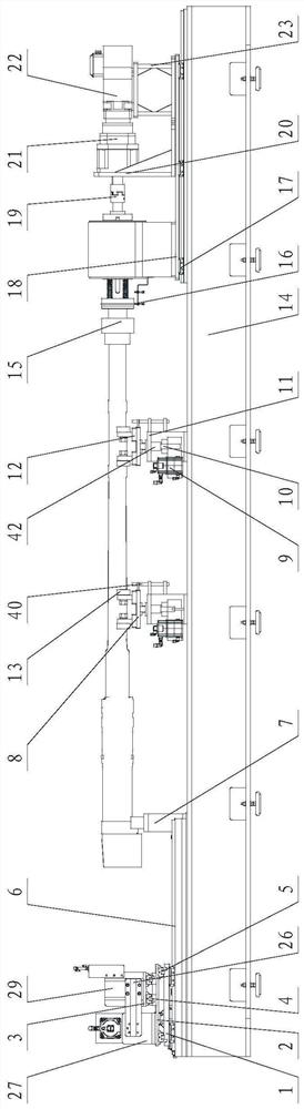 A threaded screwing mechanism for pipe-like fittings oriented to heavy mass and large length-to-diameter ratio