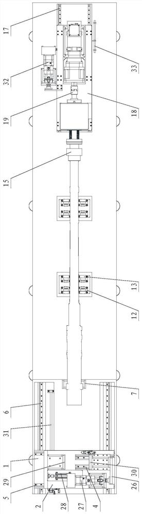 A threaded screwing mechanism for pipe-like fittings oriented to heavy mass and large length-to-diameter ratio