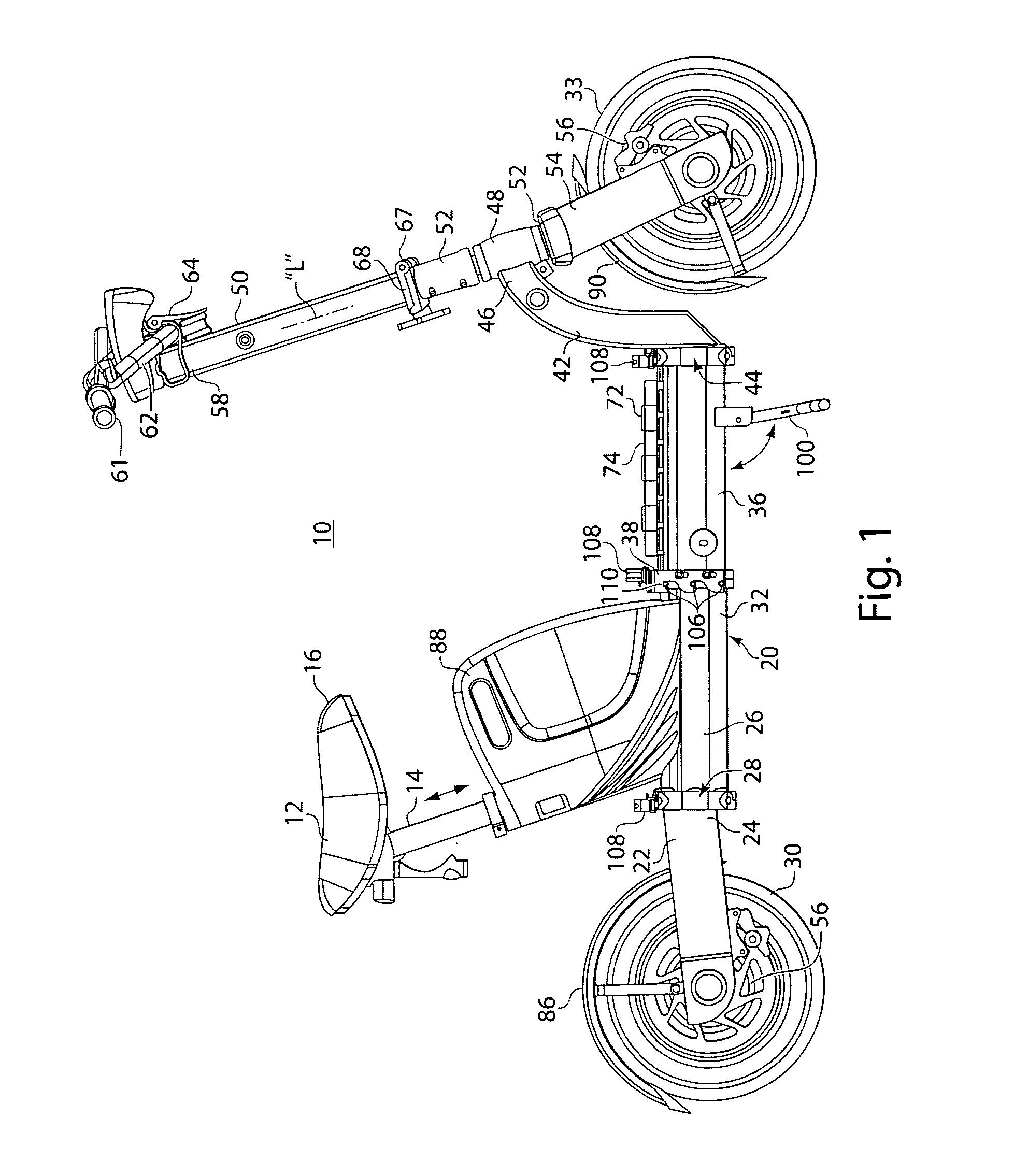 Foldable motorized bicycle