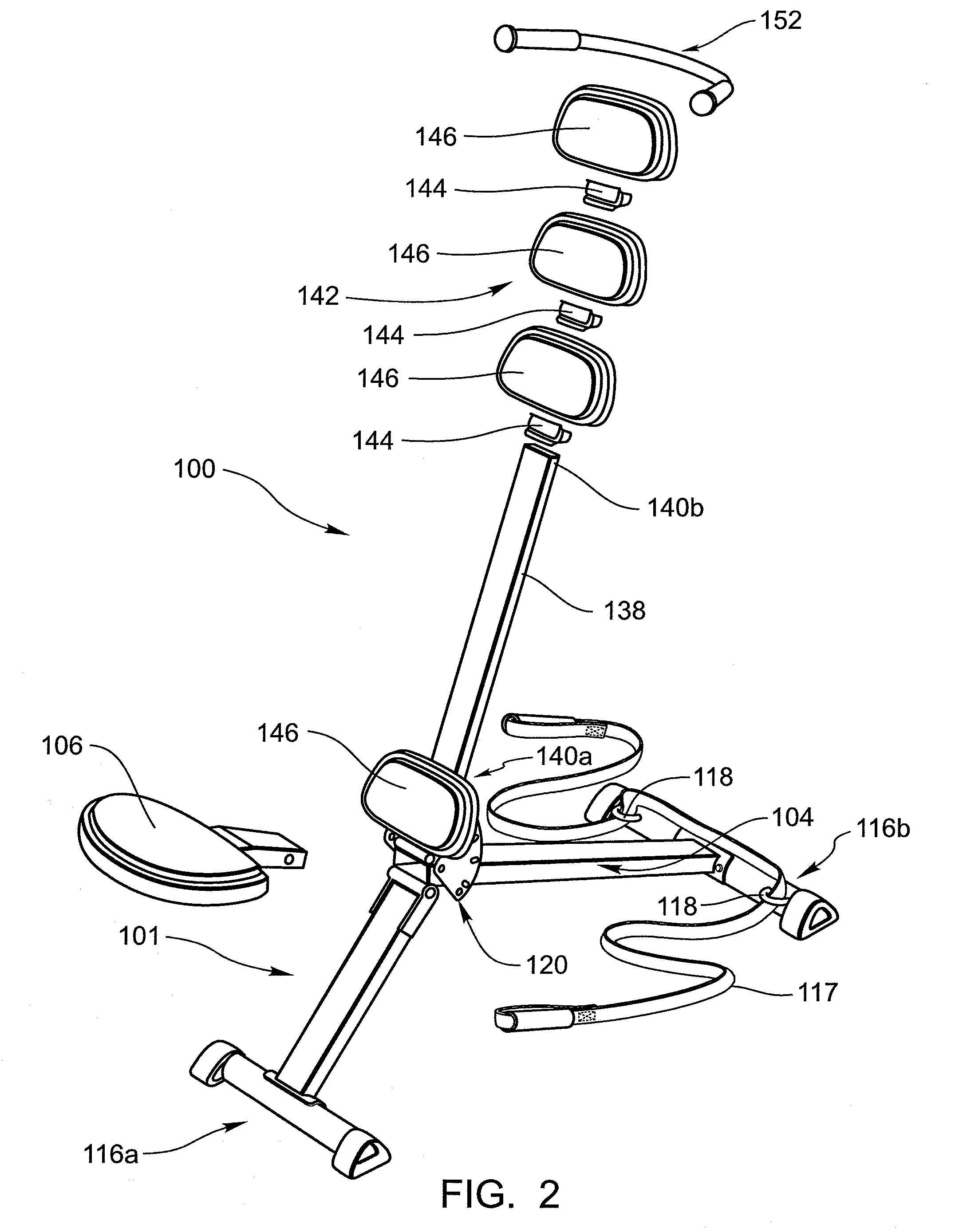 Adjustable abdominal exercise machine