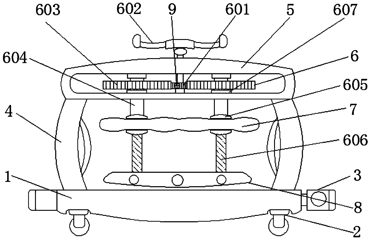 A wide-mouth flowerpot handling device based on six-sided clamping and lifting