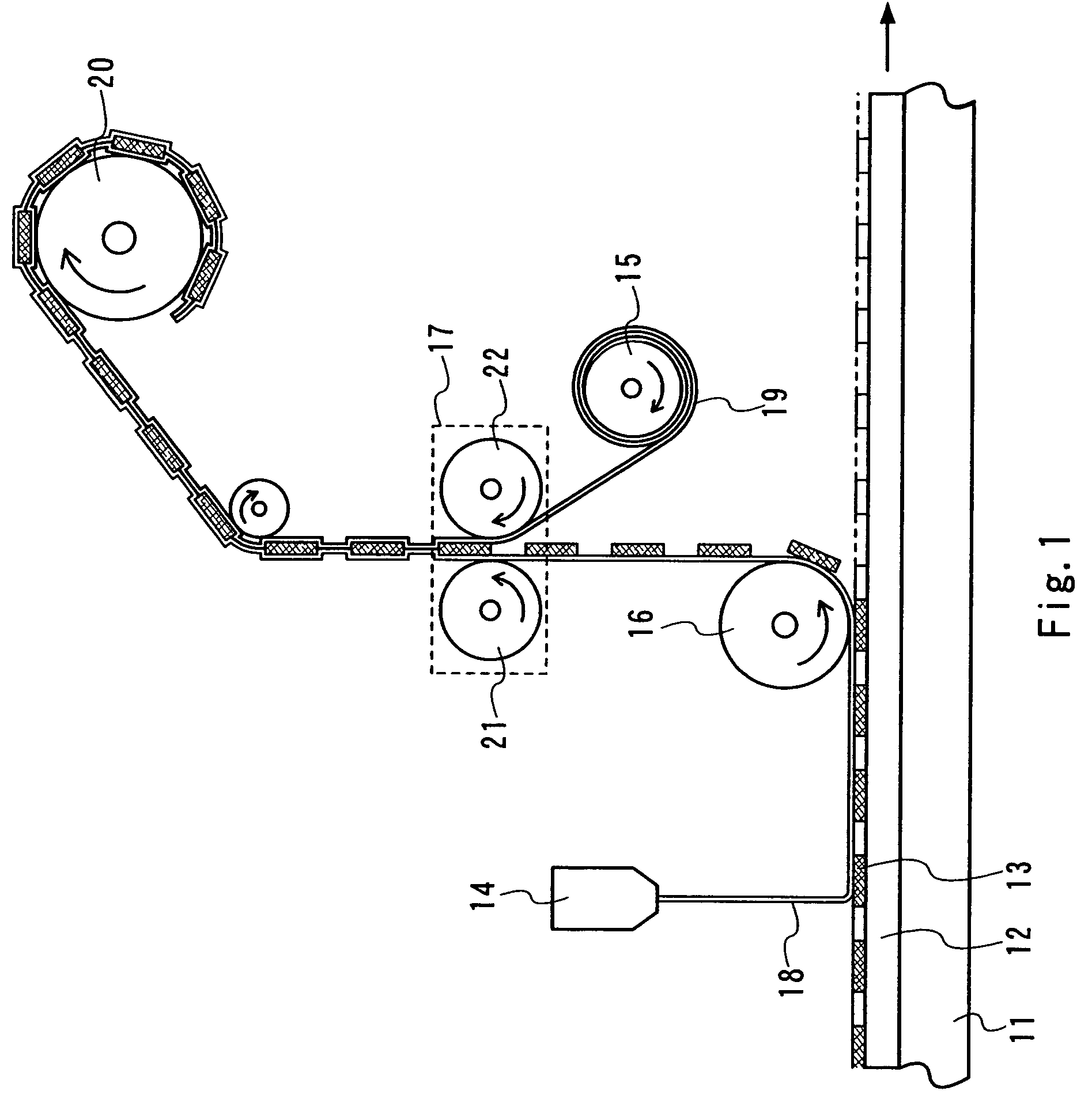 Laminating system, IC sheet, roll of IC sheet, and method for manufacturing IC chip