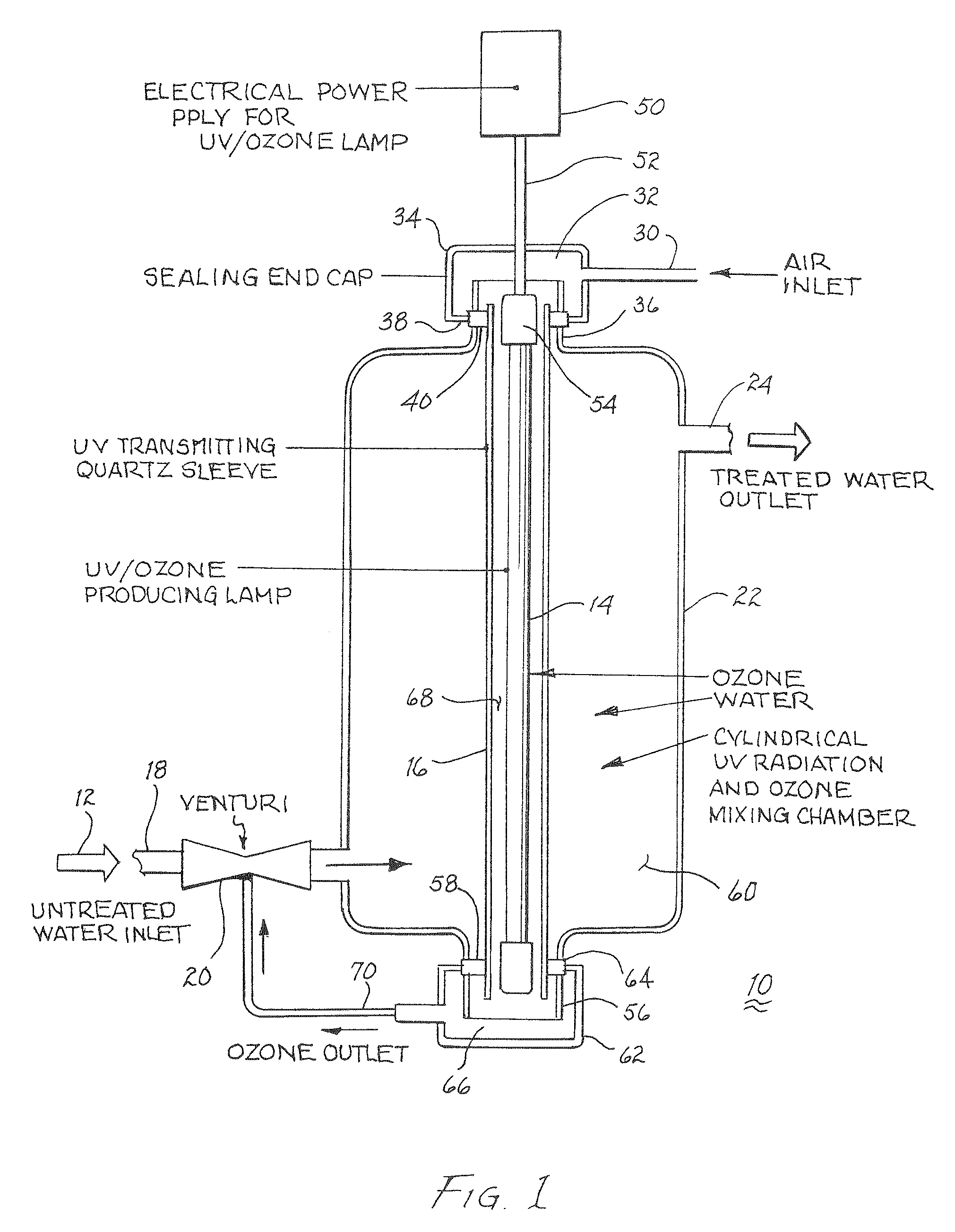 Method and apparatus for reducing microorganisms in water