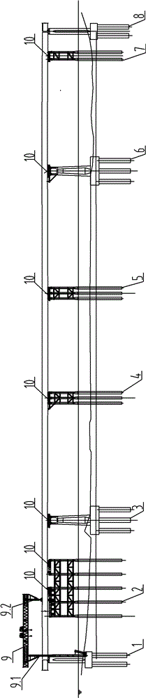 Walking type multipoint pushing construction method and walking type multipoint pushing construction system for steel box girder