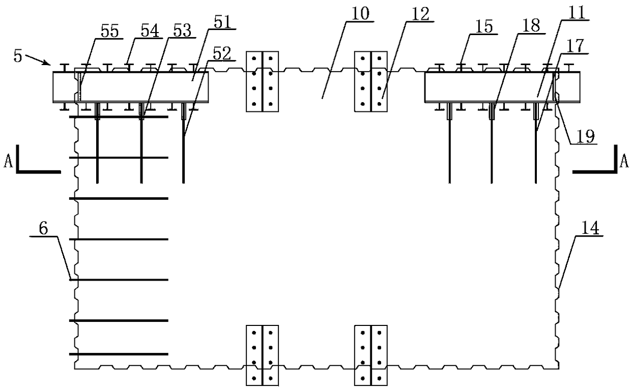 L-shaped rigid jointed limb wall with pre-embedded jointed beam section and its construction method