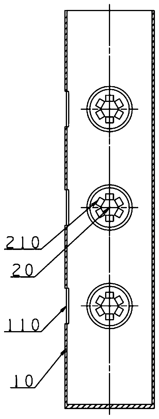 Vertical magnetron sputtering coating device for long outer cladding tube