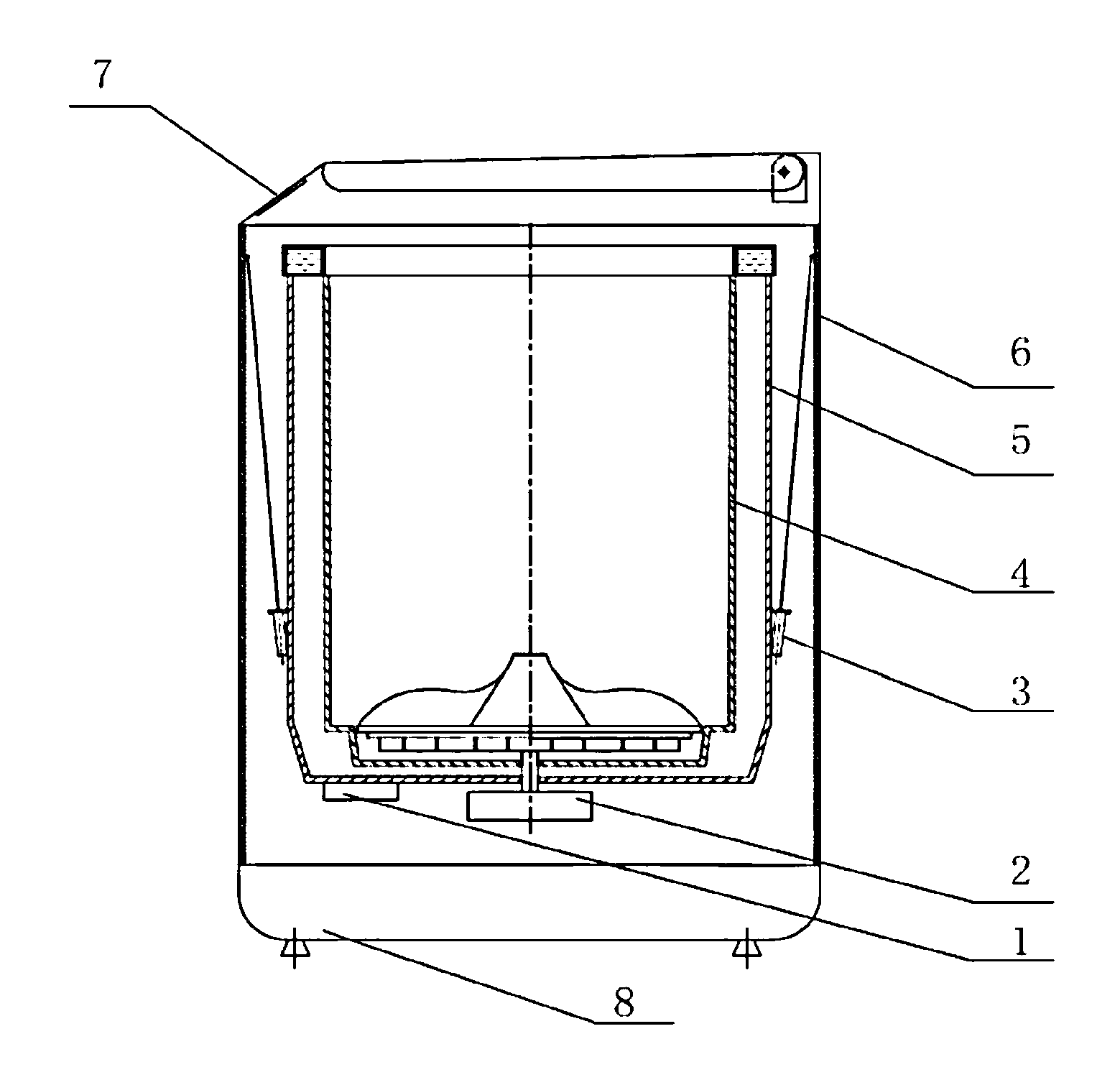 Vibration-reducing washing machine and vibration-reducing method for washing machine