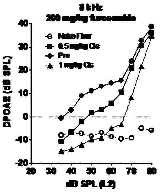 Combined preparation for constructing mouse cis-platinum inner ear injury model and constructed model