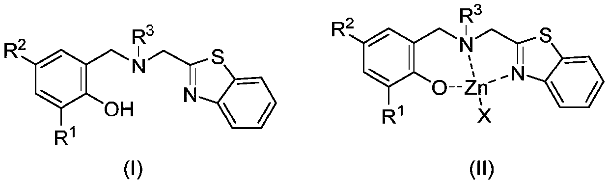 Benzothiazole ring substituted aminophenoxy zinc complex, and preparation method and application thereof