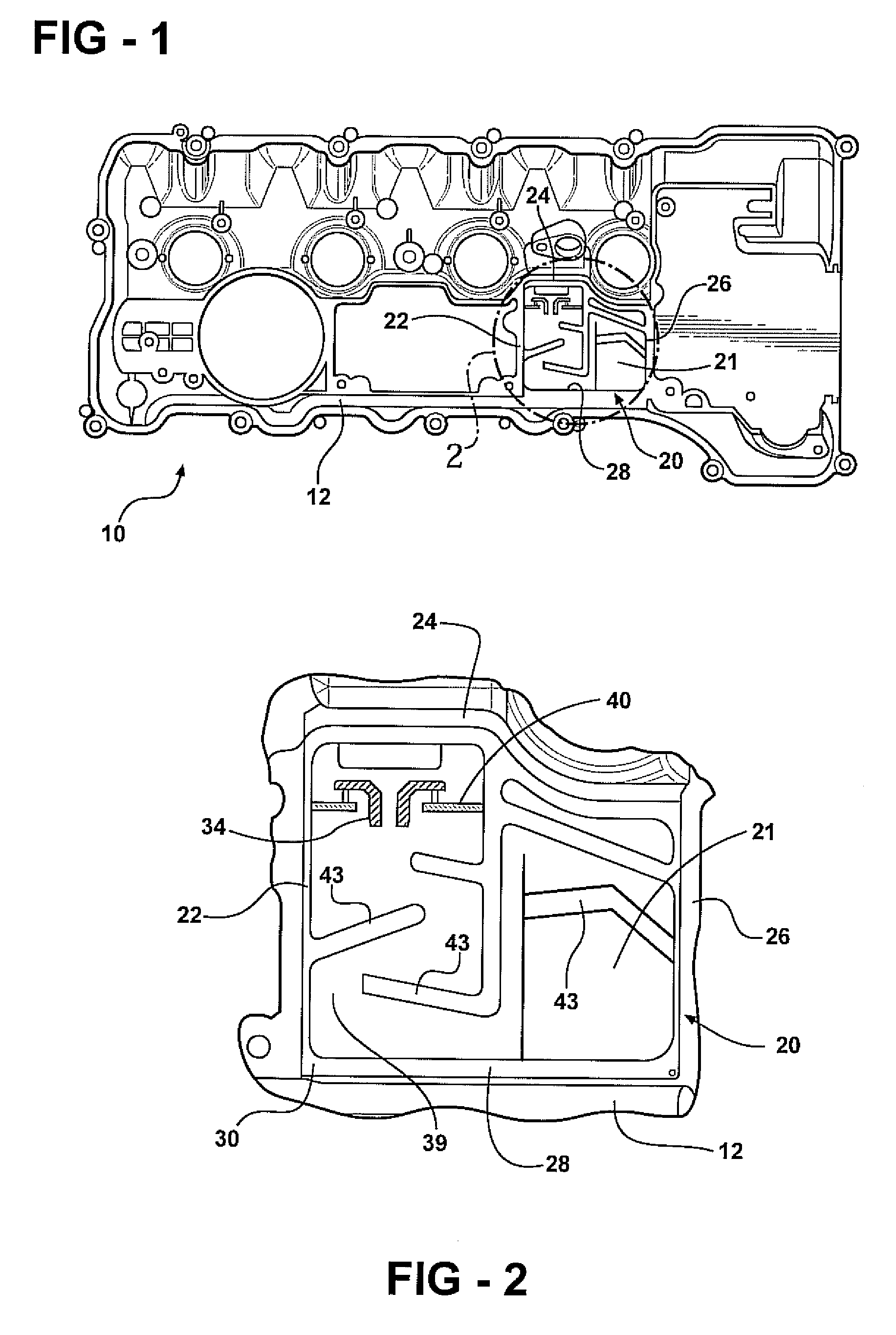 Engine head cover assembly having an integrated oil separator and a removable cover