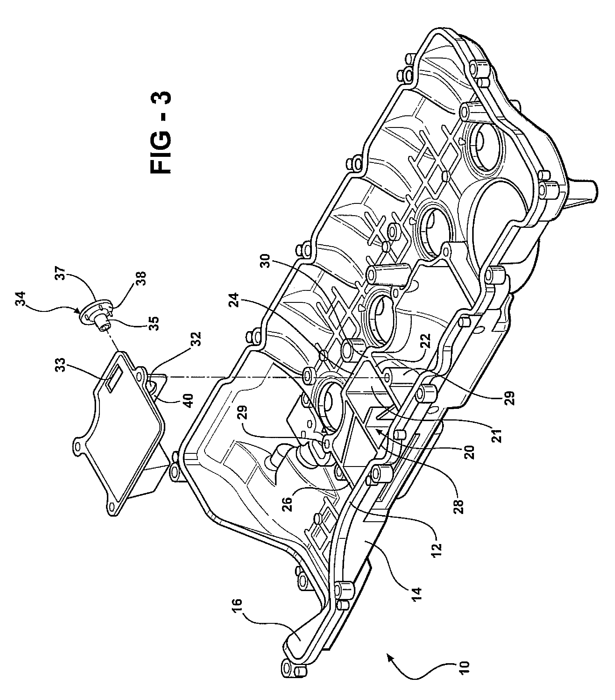 Engine head cover assembly having an integrated oil separator and a removable cover