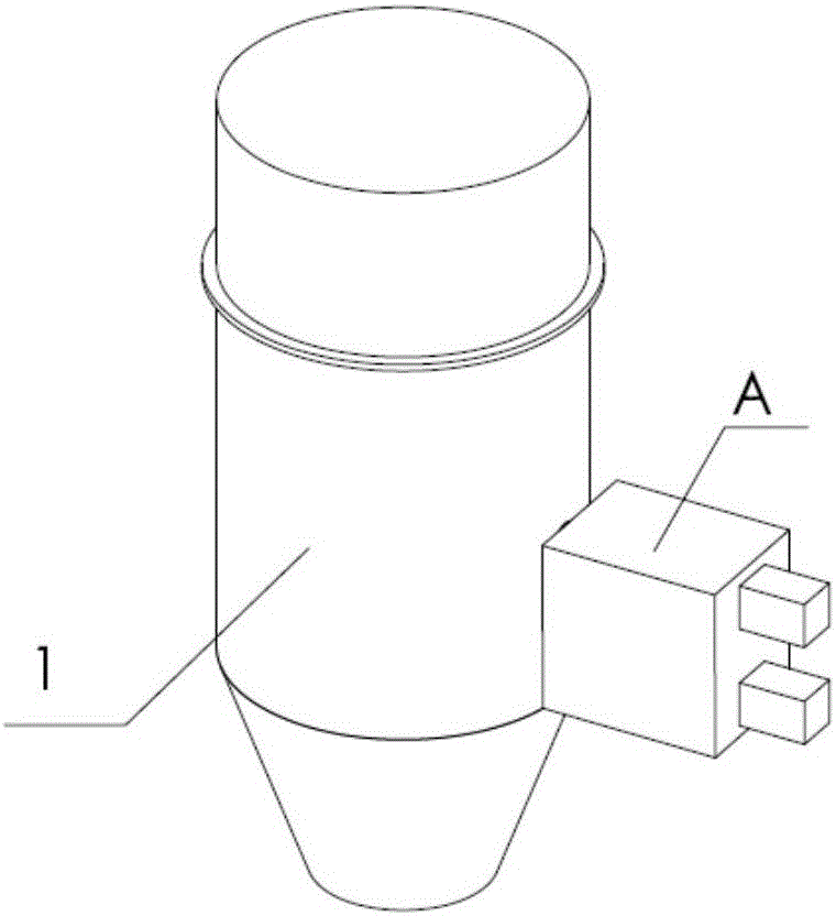 Particle diameter distribution online detecting device of granulating fluidized bed