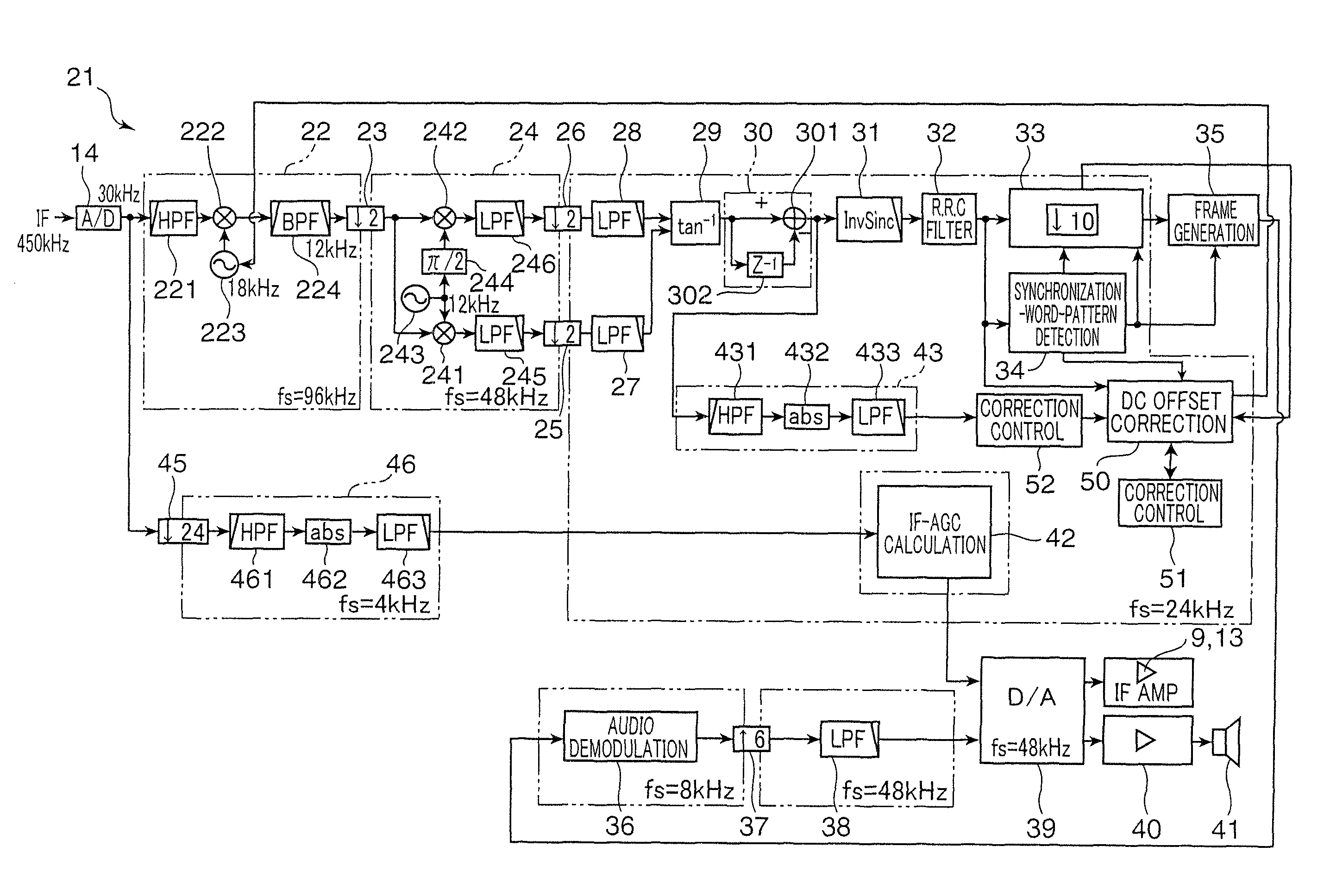 Frame sync detecting circuit and FSK receiver using the same