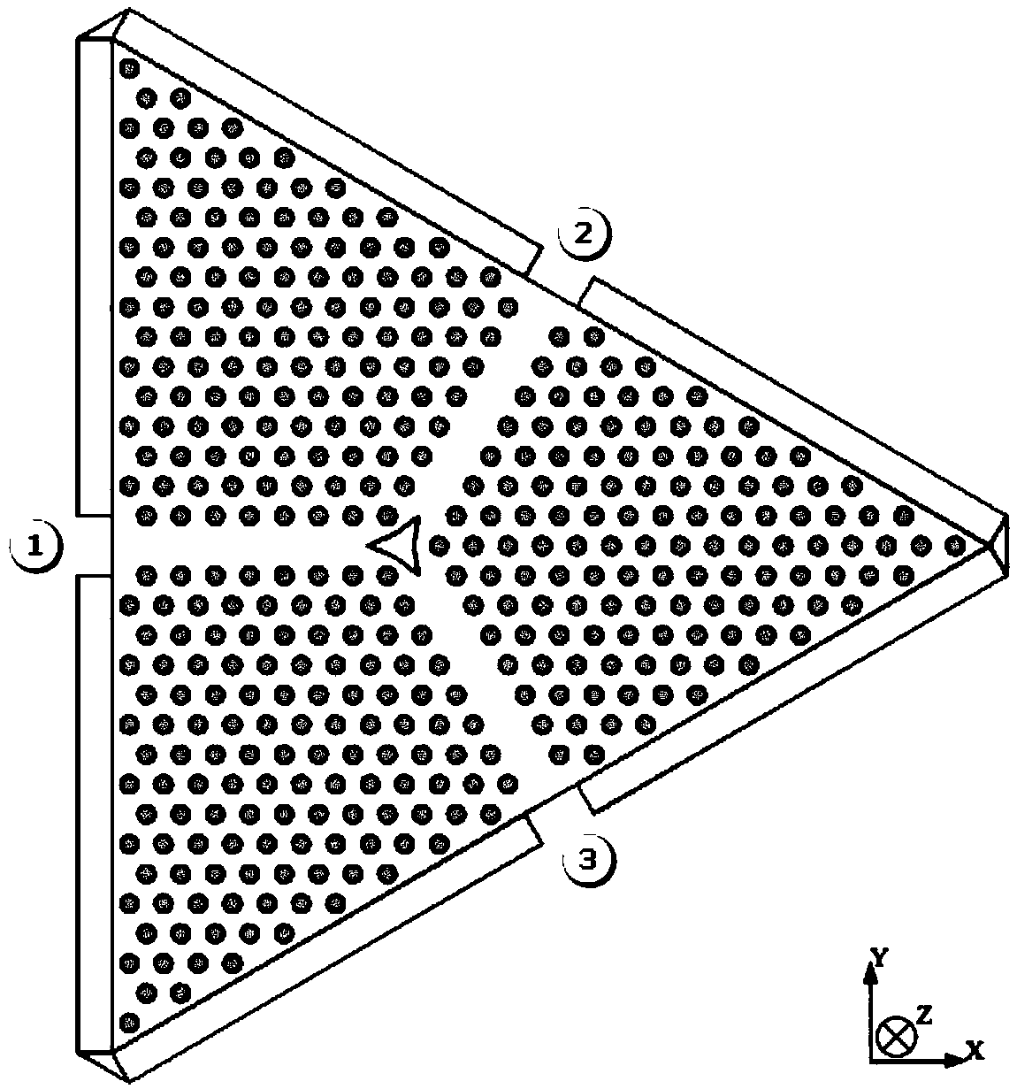 Three-port photonic crystal circulator