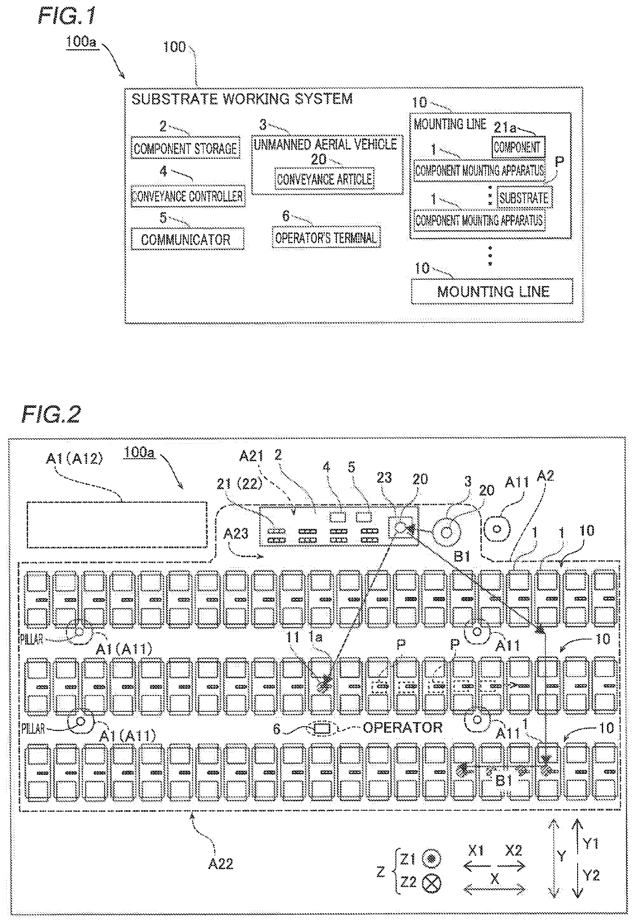 Substrate working system and method for conveying component in substrate working system