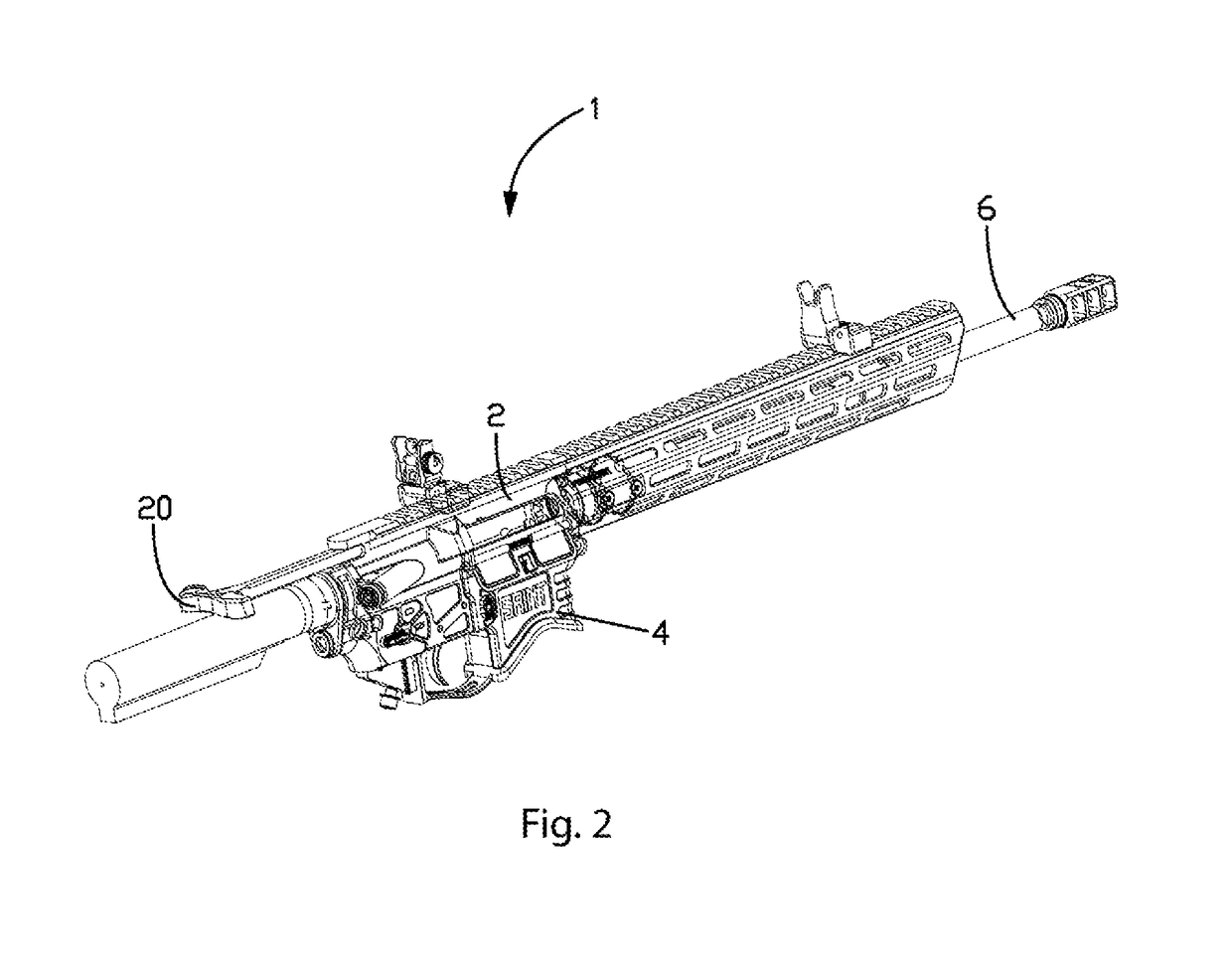 Latched charging handle with mechanical advantage separator