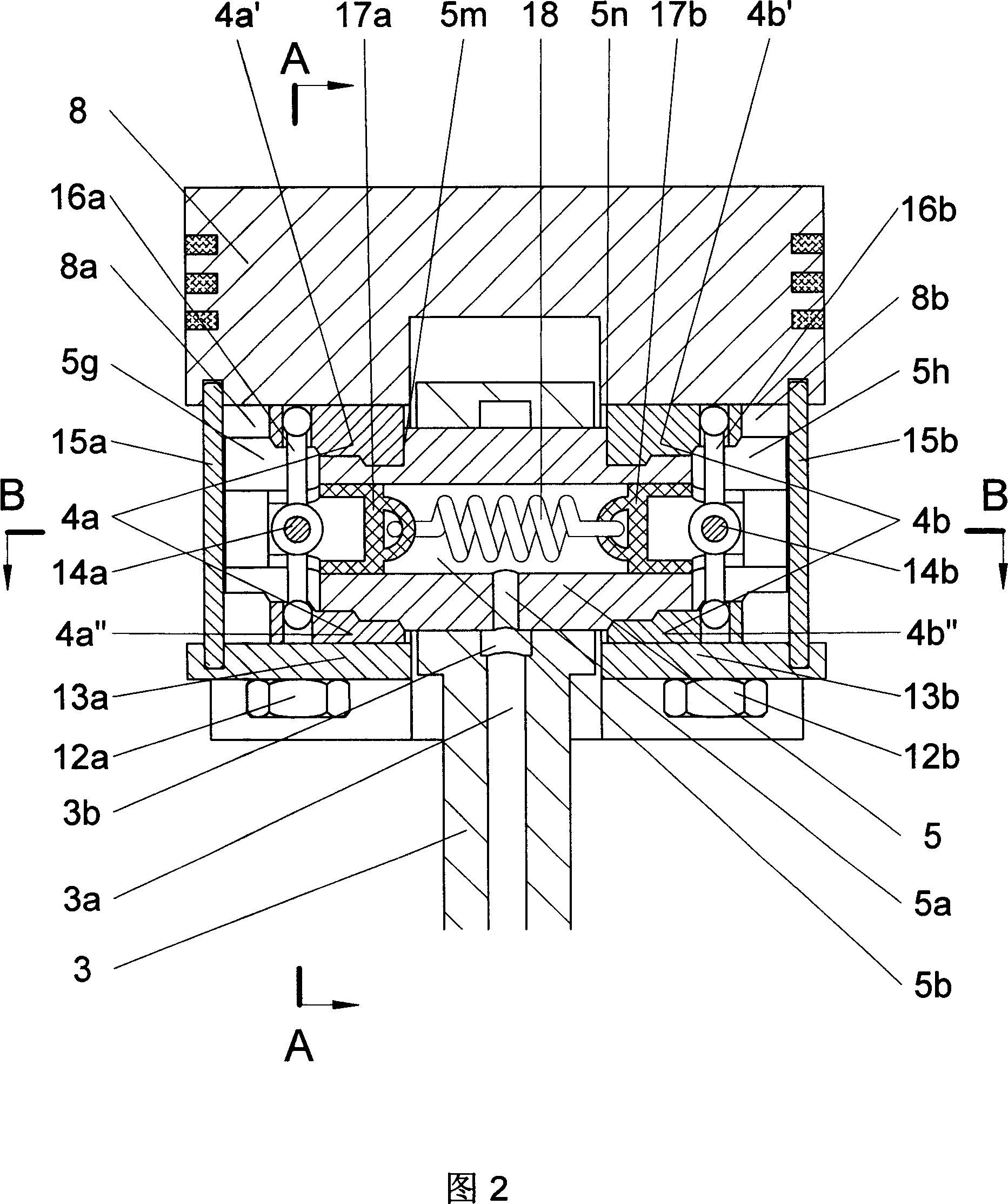 Variable compression ratio device of piston reciprocating internal combustion engine