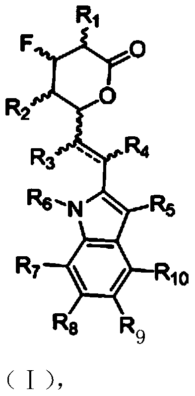 Multi-substituted indole statin fluorine-containing modification and use thereof