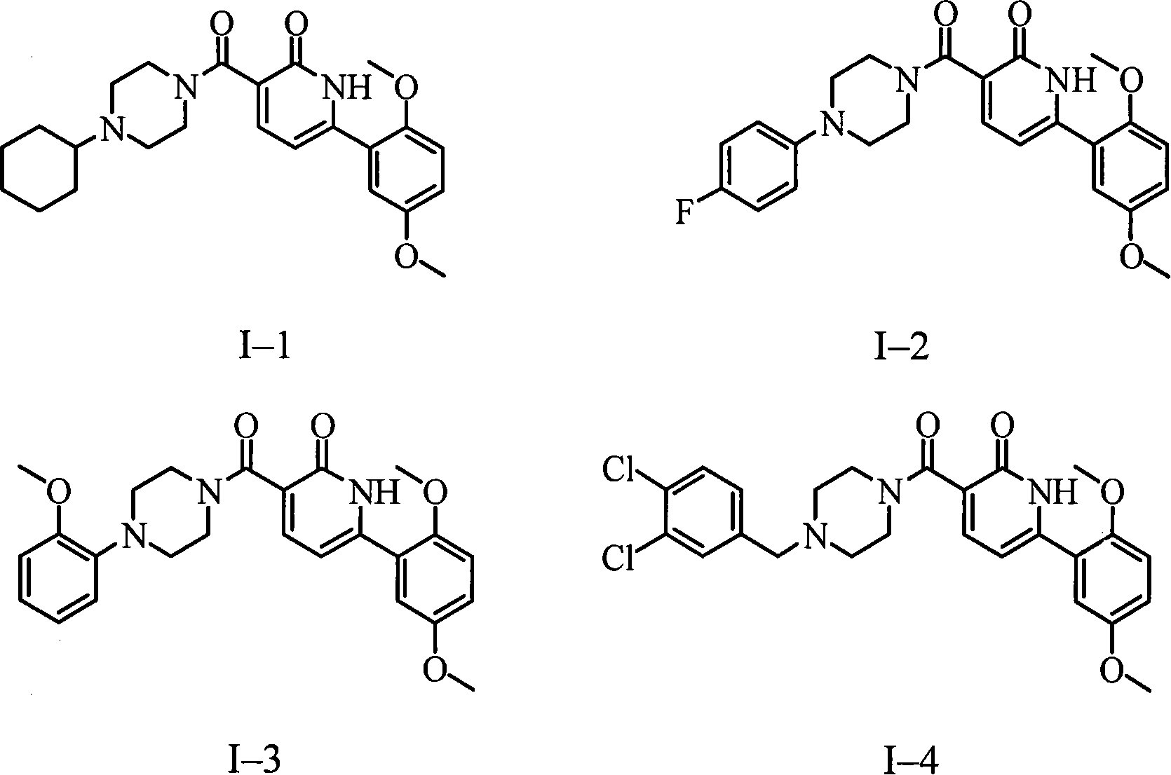 Use of aryl-3-substituted carbonyl pyridone compound